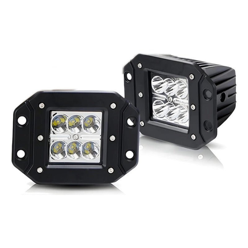 Neblinero 6 Led 18w Embutido Bivoltaje Packx2 /r&c