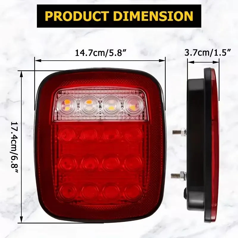 X2 Foco Trasero Led 12v Auto Camión Carro Arrastre Universal Ambos Lados Rojo Blanco 30101