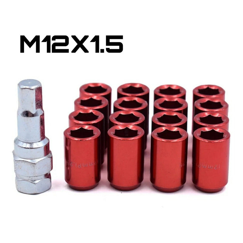 Tuercas De Seguridad Llanta M12 Antirrobo Colores 16 Pcs