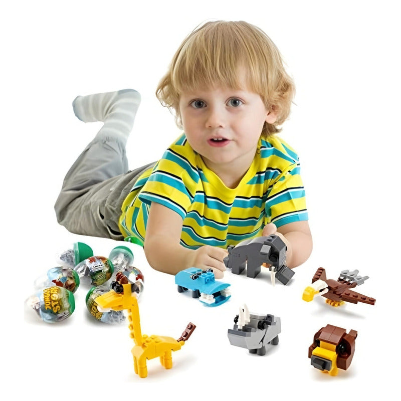 Set 6 Huevos Sorpresa Animales De Mini Bloques Construcción