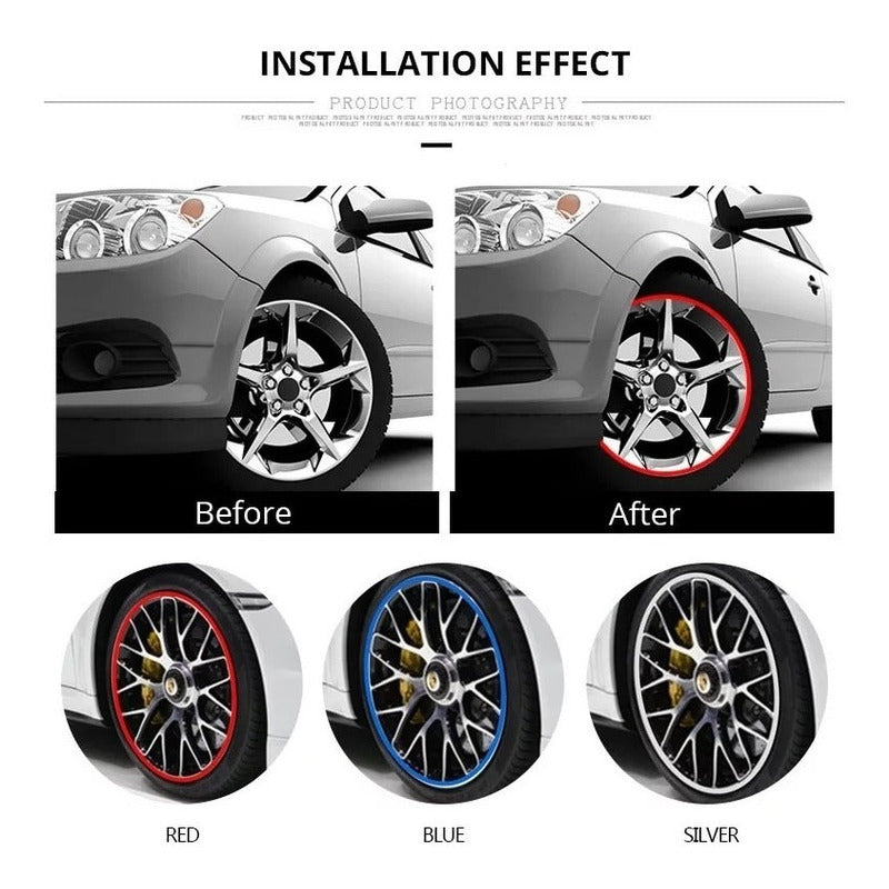 Moldura Para Llantas Decorativa Y Protectora Auto Tuning Ryc