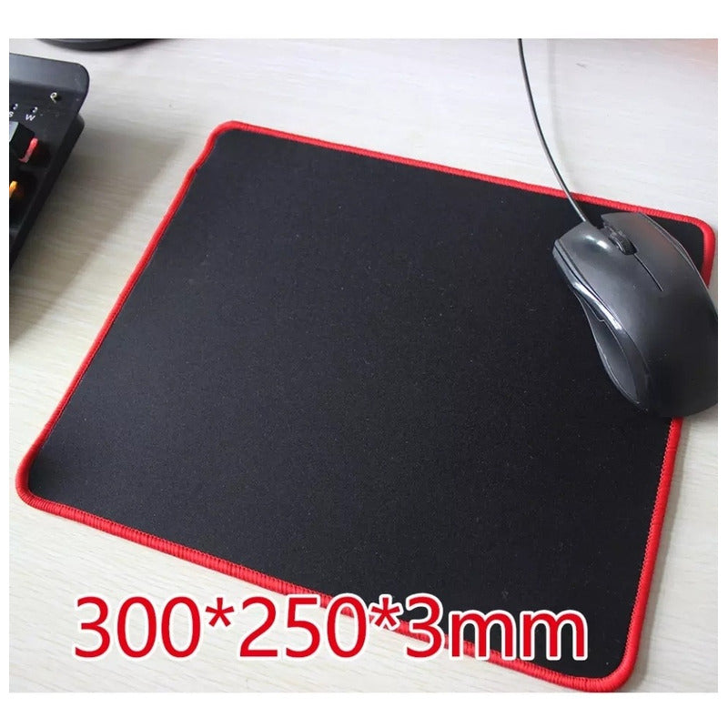 Mouse Pad Alfrombrilla Gamer Borde Rojo 25x30cm Grosor 3mm
