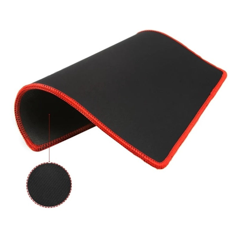Mouse Pad Alfrombrilla Gamer Borde Rojo 25x30cm Grosor 3mm