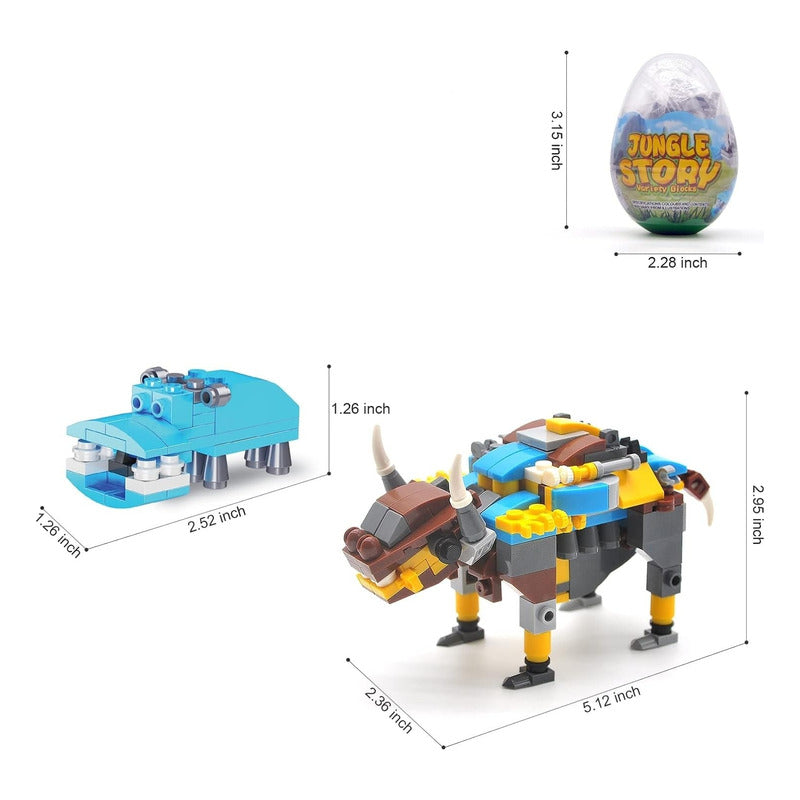 Set 6 Huevos Sorpresa Animales De Mini Bloques Construcción