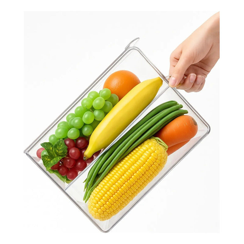 Organizador Refrigerador Contenedor Acrílico Con Tapa 16cm