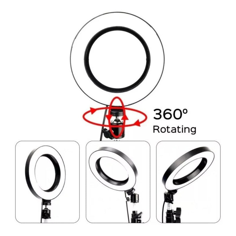 Aro De Luz Led De 30cm + Trípode De 2mts Luz Fría Cálida