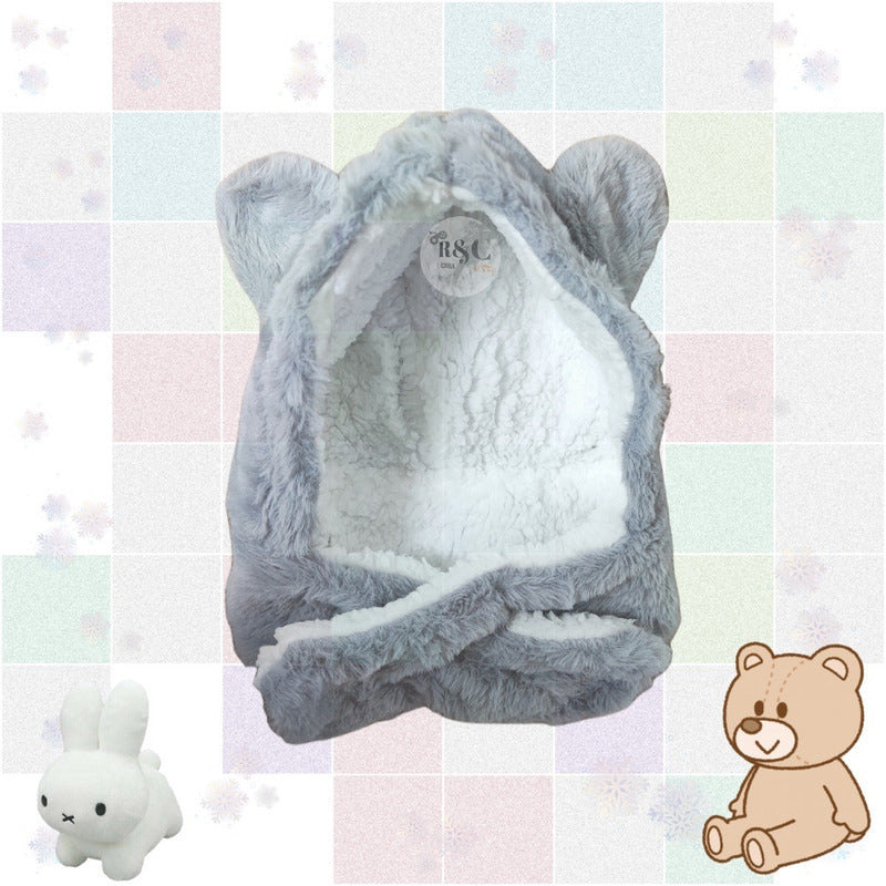 Gorro Con Bufanda Para Bebé Niño/a Diseño Invierno Calientit