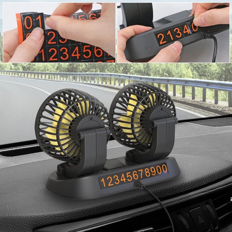 Ventilador Doble Para Auto 360° Conexión 12v Encendedor/ Ryc
