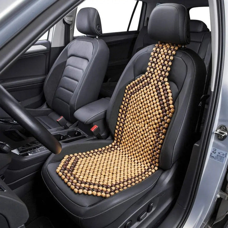 Respaldo De Asiento Bolas Madera Bambú Auto Respaldo Lumbar