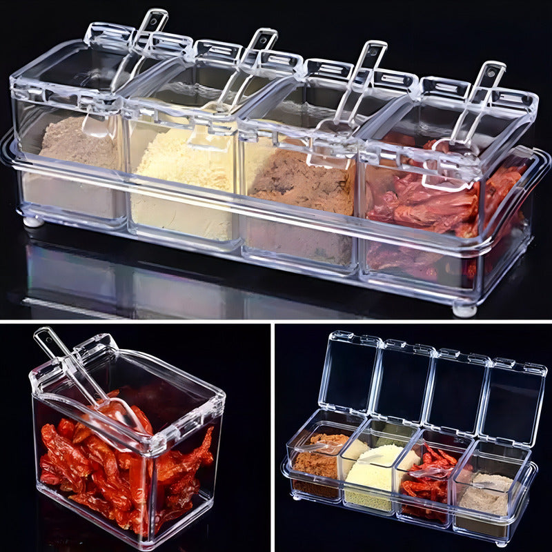 Especiero Frascos De Cocina Para Condimentos Organizador /ry Color Transparente