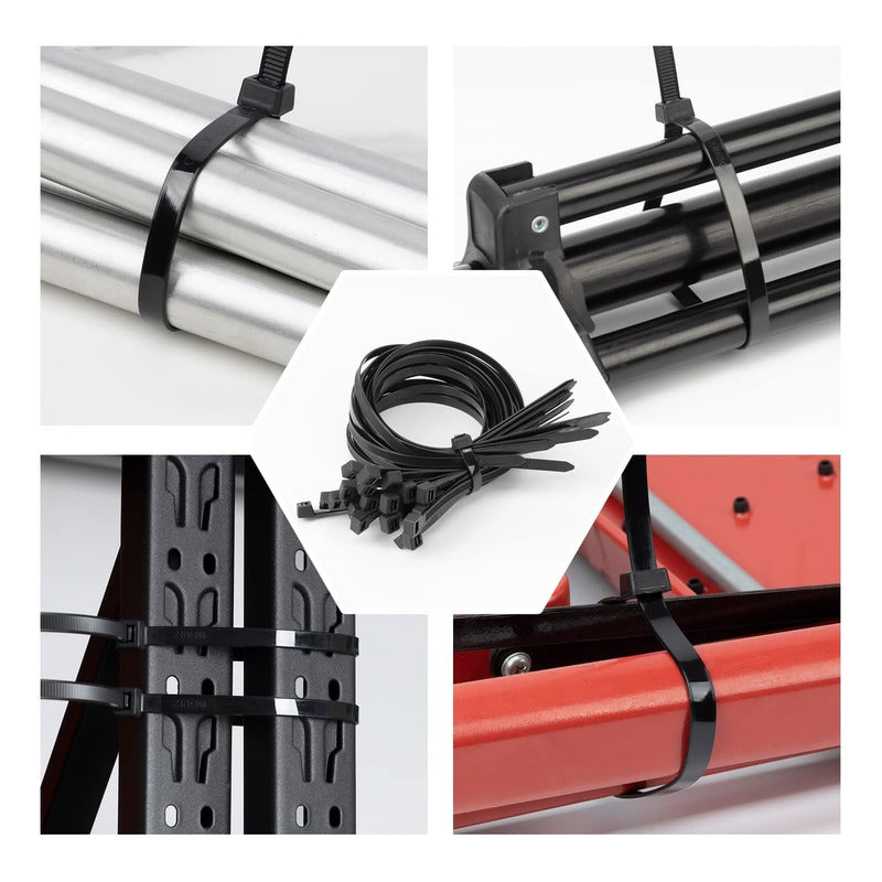 Set 100 Amarras Plásticas 4.8x200mm Precinto Nylon Multiuso