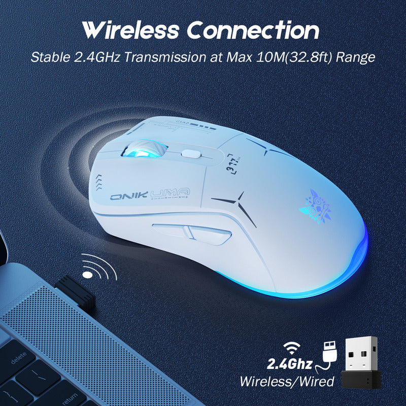 Mouse Gamer Inalambrico Onikuma 7 Botones 4800dpi Rgb Recarg