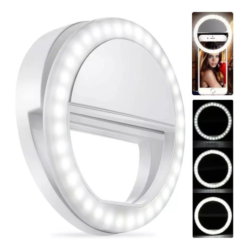 Selfie Anillo Aro Luz Led Celular 3 Modos Iluminación Usb