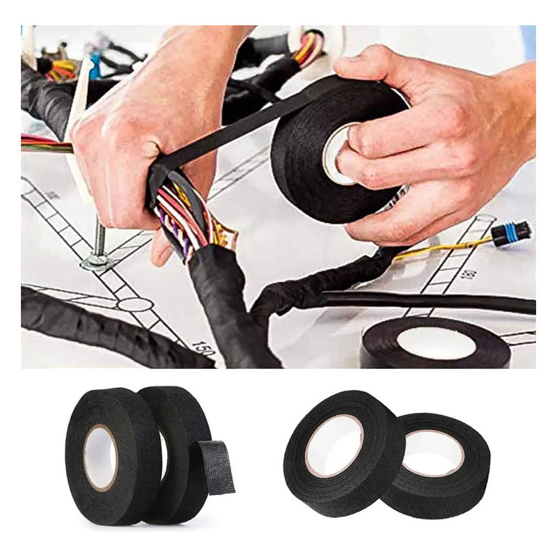 Pack X5 Cinta De Tela Aislante Cableado Automotriz