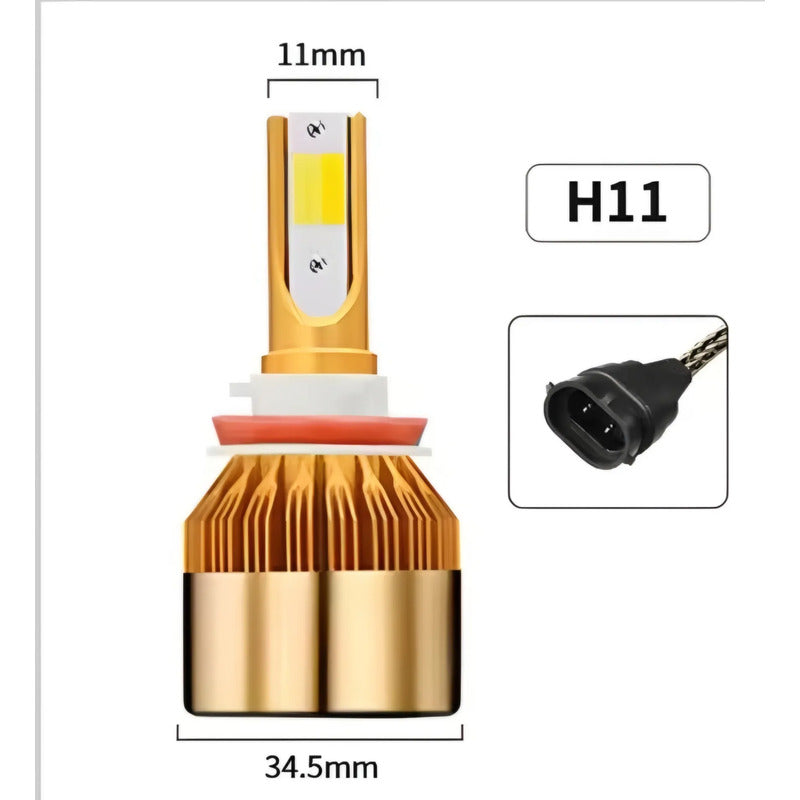 X2 Ampolleta Luz Led Auto 12v Colores 100w 12000lm Neblinero Rojo H8/h9/h11/h16