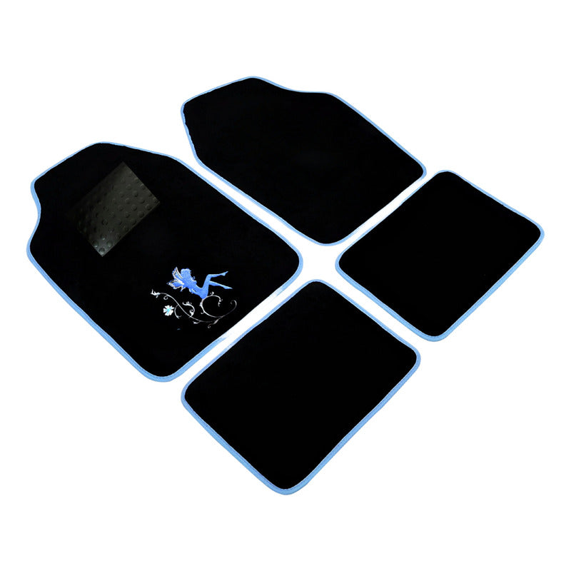 Set Cubre Piso Mujer Alfombra 4pcs Auto Universal Diseño Ryc