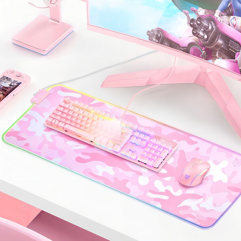 Alfombrilla De Mouse-pad Onikuma Gamer Rgb 30x80cm Rosado