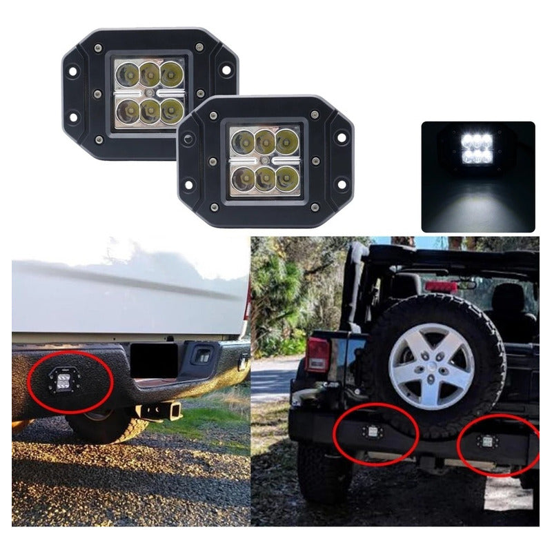 Neblinero 6 Led 18w Embutido Bivoltaje Packx2 /r&c
