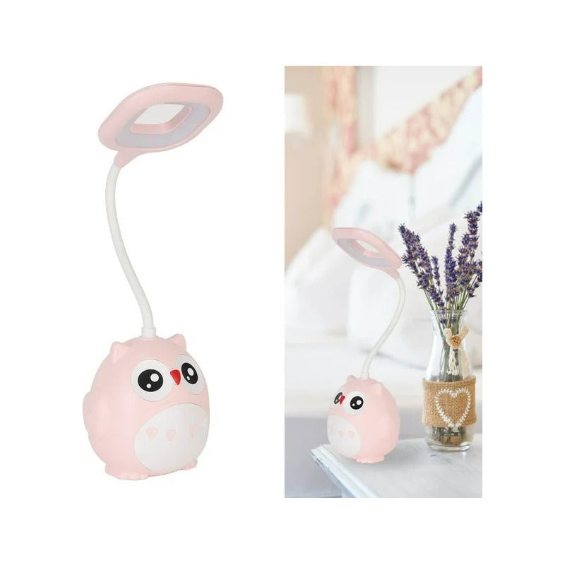 Lámpara Led De Mesa Recargable Cn Portalapiz Búho Kawaii R&c
