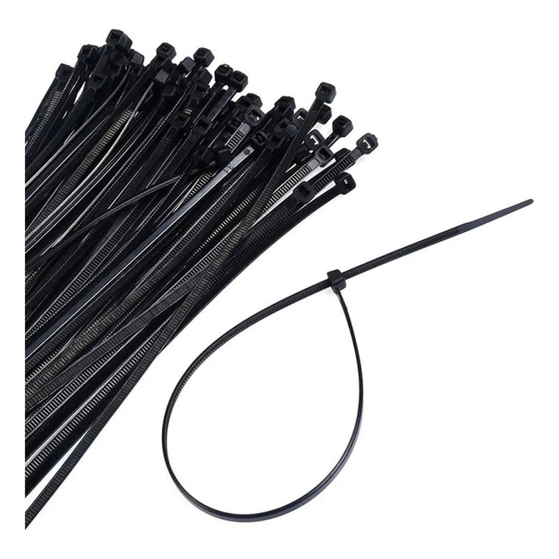 X100pcs Amarras Plásticas 4.8x160mm Multiuso Bridas Nylon Color Negro
