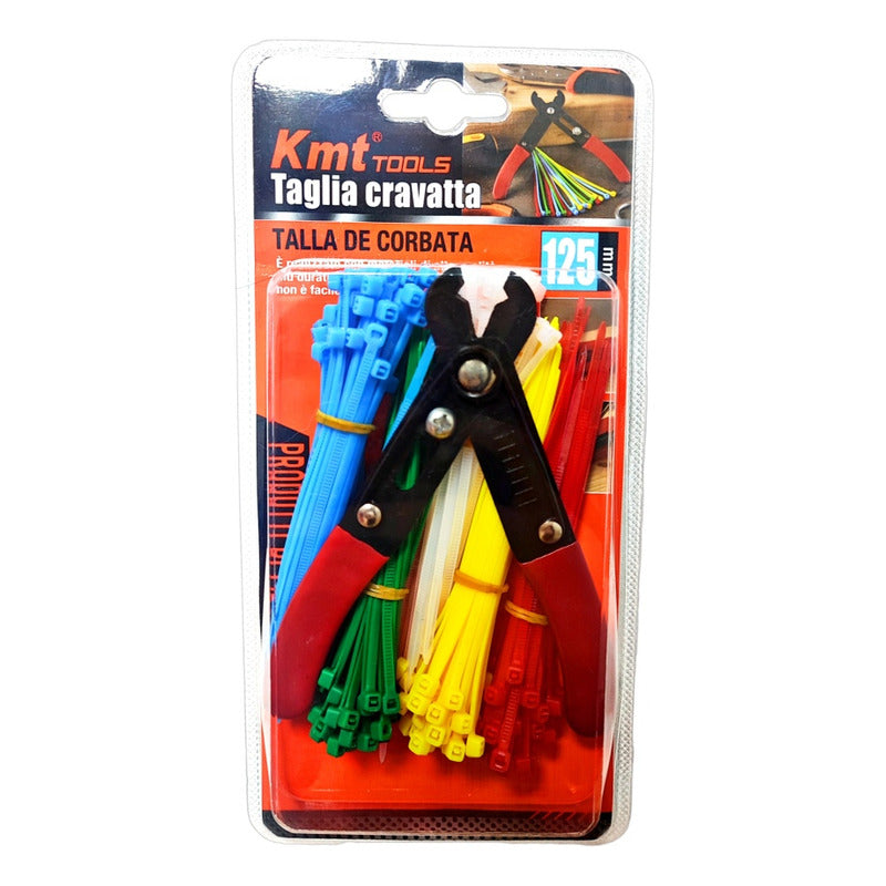 Set 150 Amarras Plásticas 2.5x100mm + Cortador Pela Cable