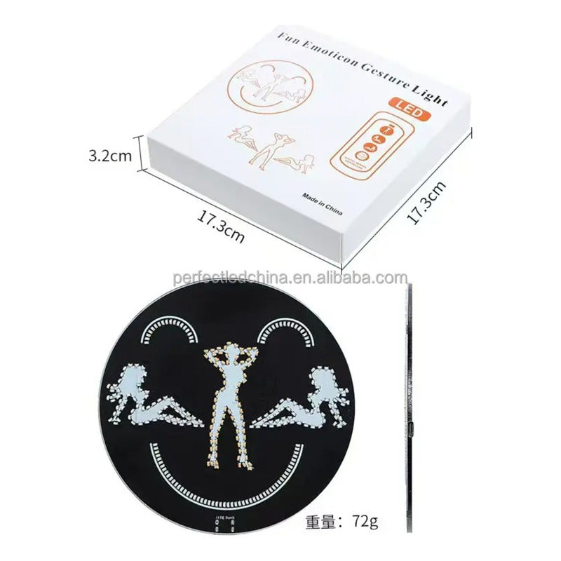 Bailarina Señal Parabrisa Auto, Luz Led Emoji Con Control