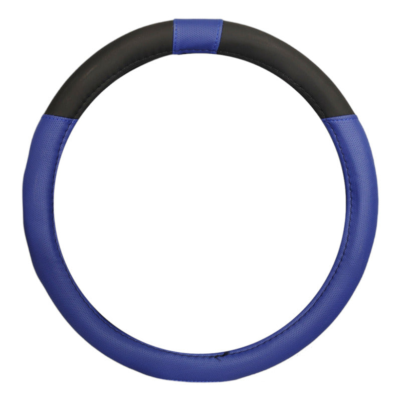 Funda Cubre Volante 38cm Ecocuero Negro-azul Auto 022