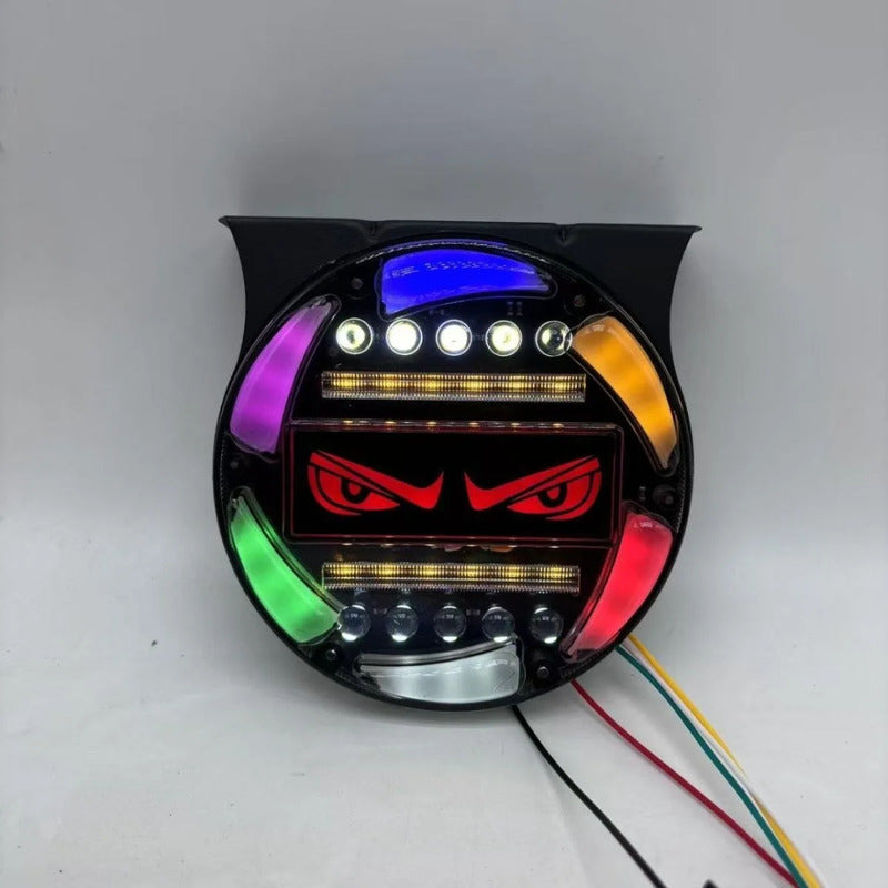 X2 Focos Led Rgb Cn Ojos Multifunción Devil Eyes Freno12/24v