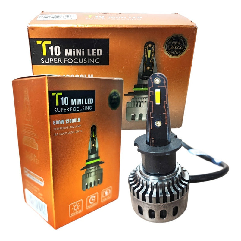 X2 Ampolleta Mini Turbo Led T10 Potente 12000lm Conector H3
