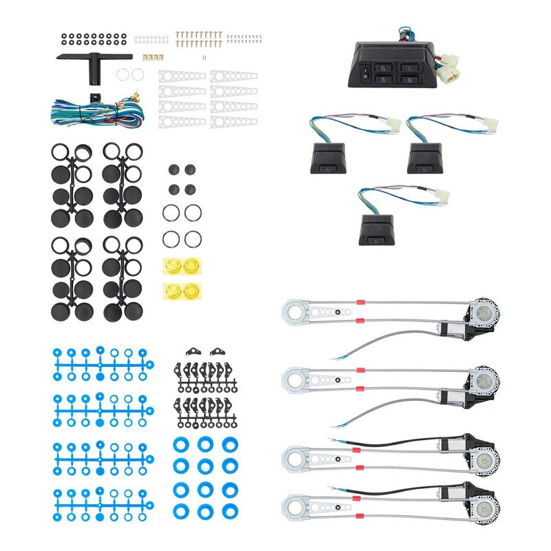 Kit Alzavidrios Eléctrico Némesis 4 Ventanas 12v Universal