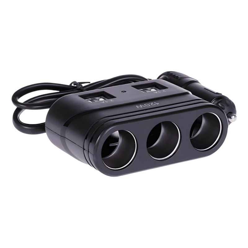 Adaptador 3 Encendedor 4 Usb 120w 12-24v Splitter Cenicero