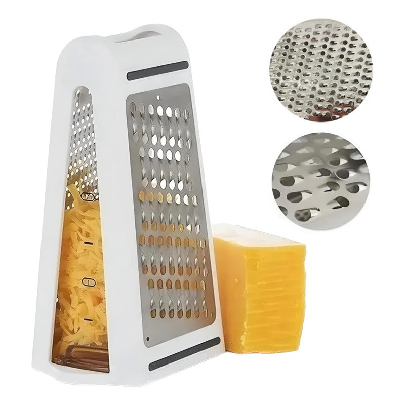 Rallador De Queso Verdura 2caras Bidireccional Cn Contenedor
