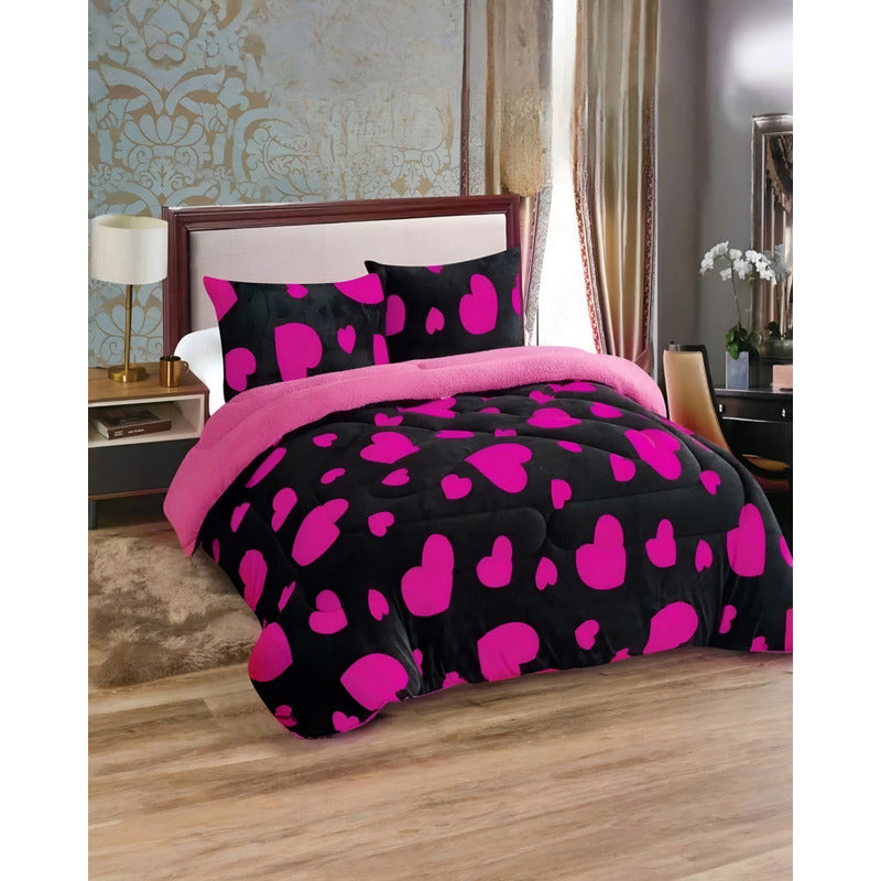 Plumón Cobertor Cubrecama Plush Chiporro Funda 2p Diseños