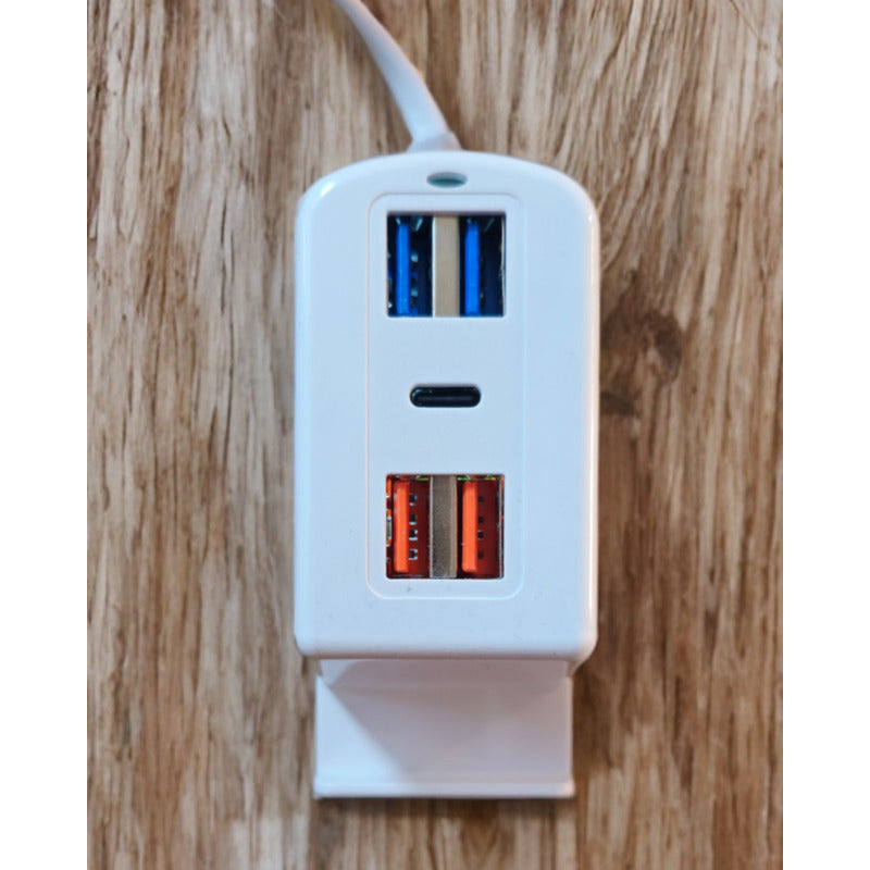 Hub Usb Alargador Enchufe 220v 4 Puertos Usb 1 Tipo C 3.1a