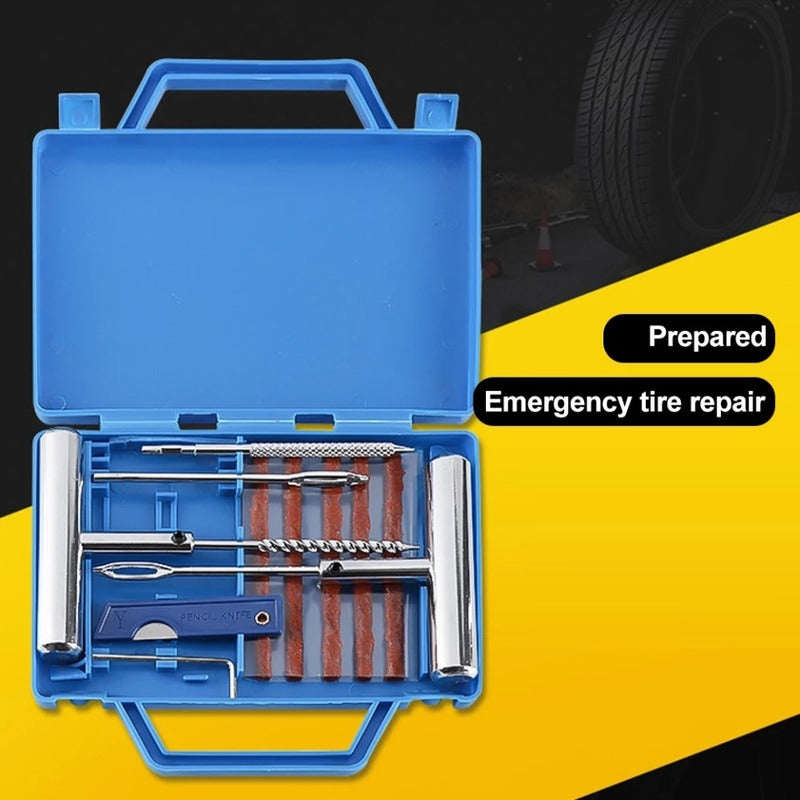 Kit Repara Neumáticos Pinchazos Estuche Emergencia Auto Moto