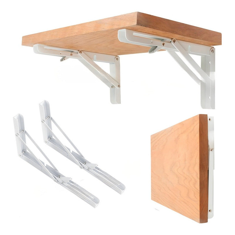 Set2 Escuadras Abatibles Metálicas Repisa 400x215mm Soporte