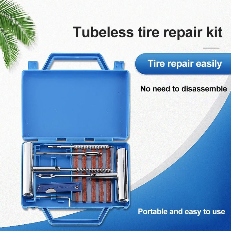 Kit Repara Neumáticos Pinchazos Estuche Emergencia Auto Moto