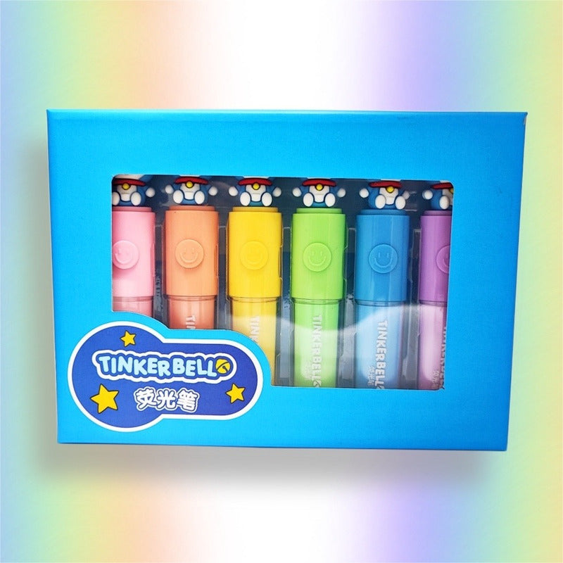 Pack X6 Destacadores Doraemon Resaltadores Gato Cute /ryc