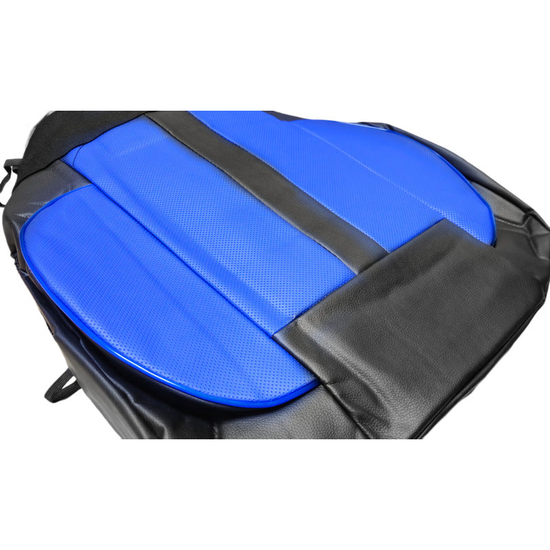 Set 11pcs Funda Cubre Asiento 100% Eco Cuero Bolsillo N/azul