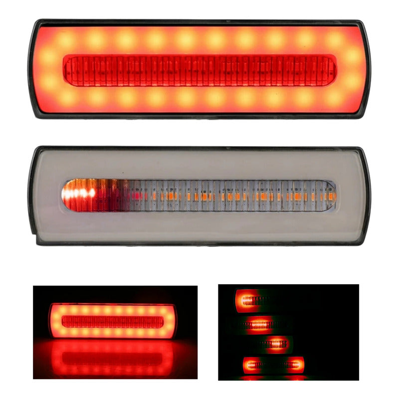 X2 Luz Led Trasera Freno Posición Lateral Trocha 12-24v