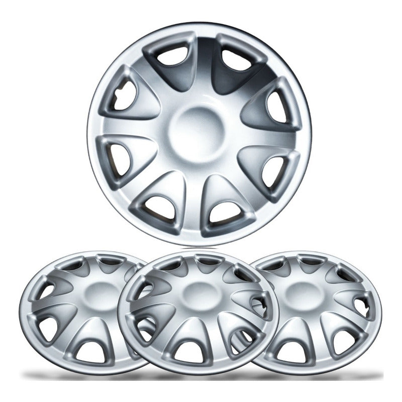 Set Tapa Rueda Aro 14 Cromada Designer X4 Tapas /r&c