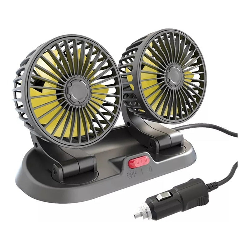 Ventilador Doble Para Auto 360° Conexión 12v Encendedor/ Ryc
