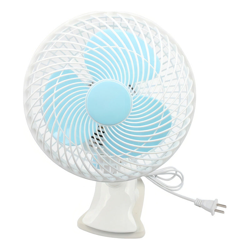 Mini Ventilador C/ Clip Breeze Fan 180mm Eléctrico Giratorio Cantidad De Aspas 3 Color De La Estructura Blanco Color De Las Aspas Turquesa Diámetro 18 Cm Frecuencia 50 Material De Las Aspas Plástico