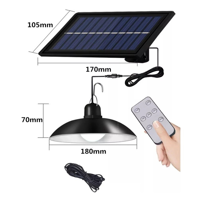 X2 Lámpara Led Solar, Plafón Colgante Luz Led Recarga Solar