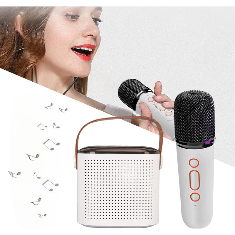 Mini Karaoke Parlante Bt Con Luz + Micrófono Inalámbrico Ryc