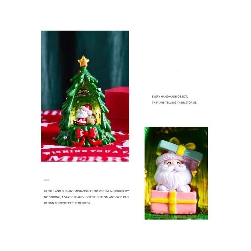 Lámpara Navideña Pino Árbol De Navidad Con Santa Luz Decora