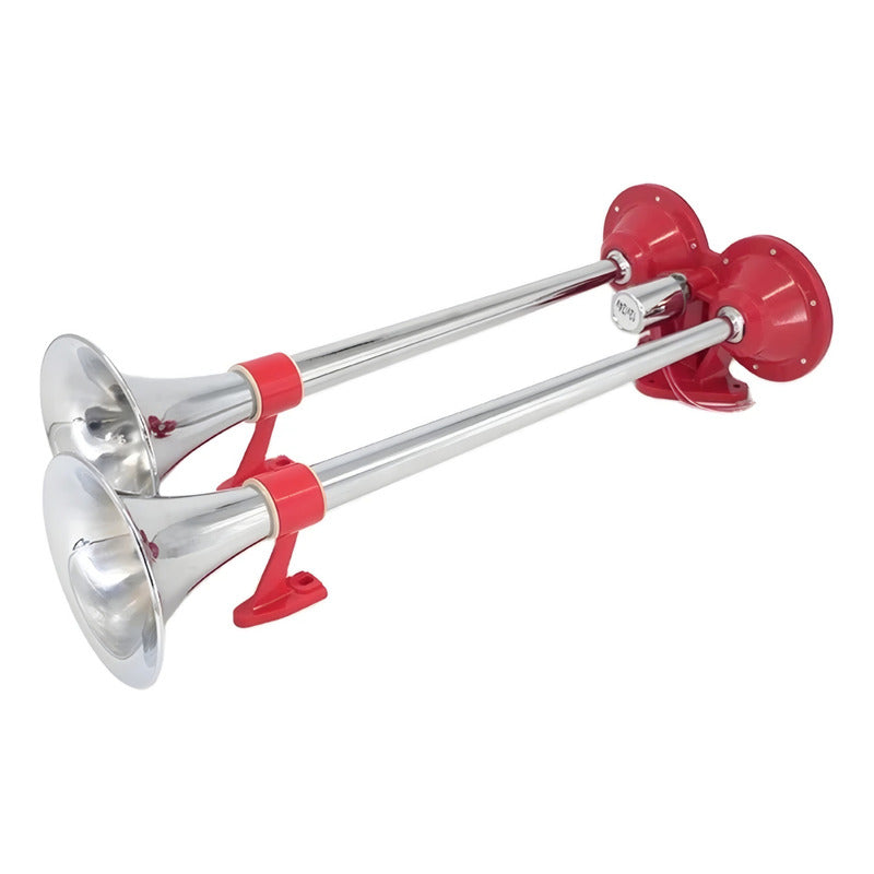 Bocina De Aire Eléctrica Doble Trompeta 61cm 12v/24v Camión