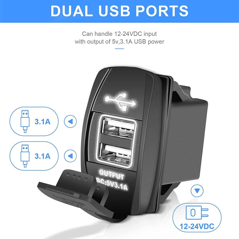 Adaptador Doble Usb Enchufe Encendedor Mod2 Auto 12-24v 3.1a