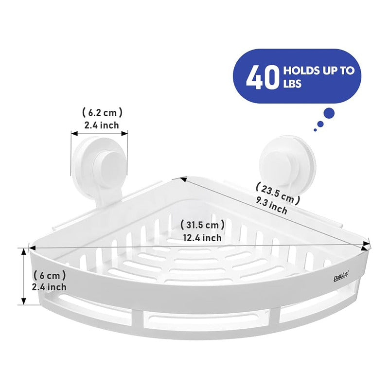 Organizador De Baño Esquinero Colgante Sopapa Bathlux Color Blanco