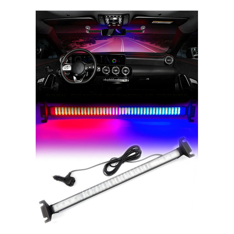 Baliza De Parabrisa Barra Led Estroboscópica Rojo Azul 80led